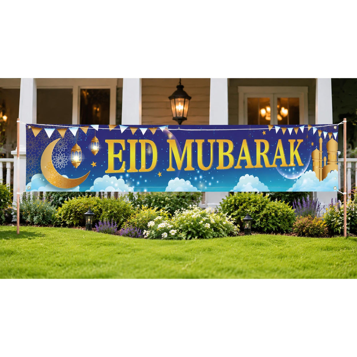 Large Muslim Eid Banner Eid Mubarak Home Party Decorations