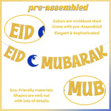 Gold Eid Mubarak Banner | Hajj Umrah Islamic Party Decorations