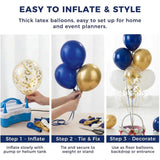 Eid Ul Adha Royal Blue Gold White Balloons | 60 Pcs Confetti Balloon Set