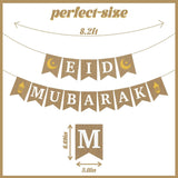 Jute Burlap Eid Mubarak Banner Rustic Islamic Fireplace Decorations
