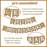 Jute Burlap Eid Mubarak Banner Rustic Islamic Fireplace Decorations