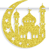 Gold Black Eid Mubarak Islamic Party Banner Decorations