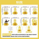 Eid Mubarak Honeycomb Centerpiece Decorations: Gold Glitter Islamic Party Table Decor