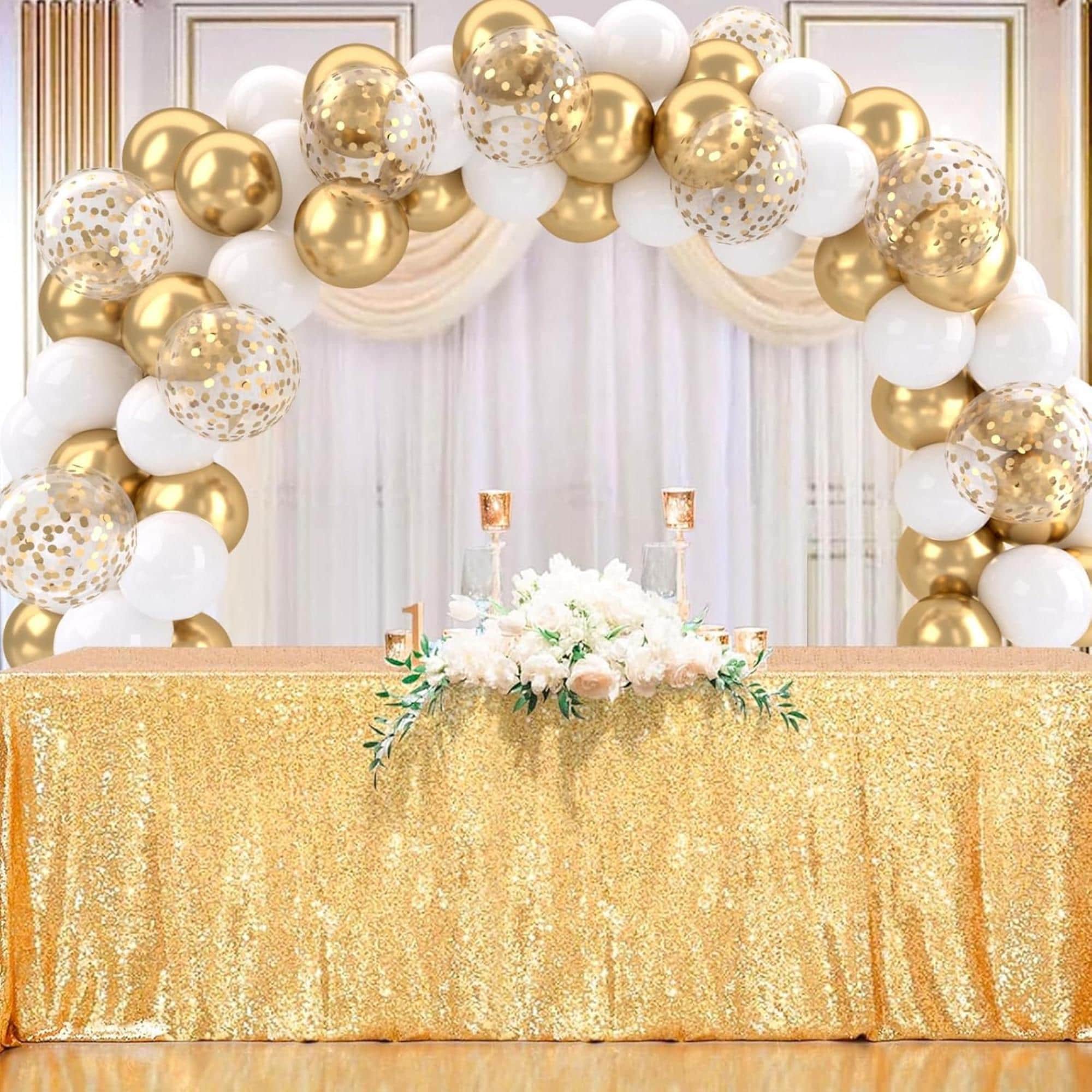 Pearl White Gold Balloons, 12 Inch Latex Set for Eid Ul Adha Party Decorations