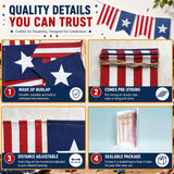 American Flag Bunting Banner | Patriotic Stars Stripes Decor, 4th of July Hanging Sign
