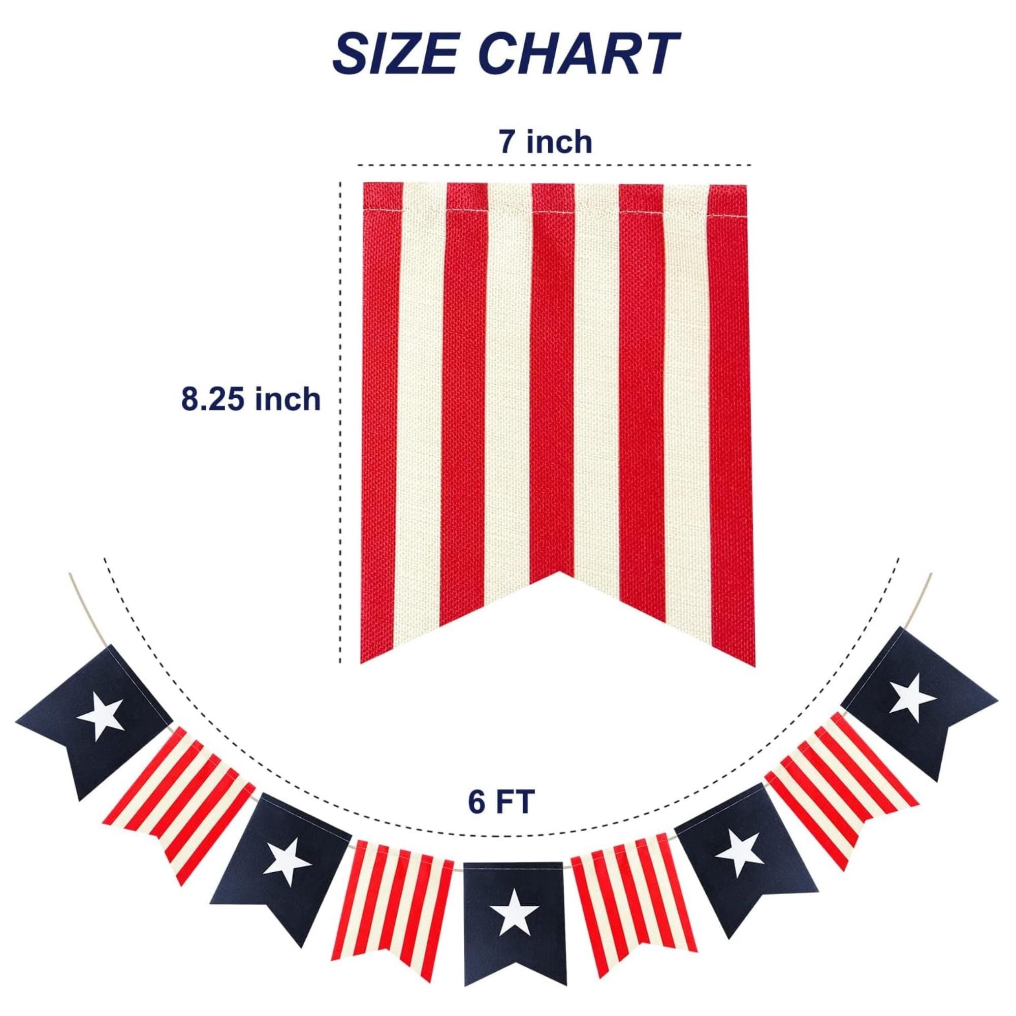 Patriotic Burlap Banner | USA Flag Bunting Garland | 4th of July Independence Day Decor