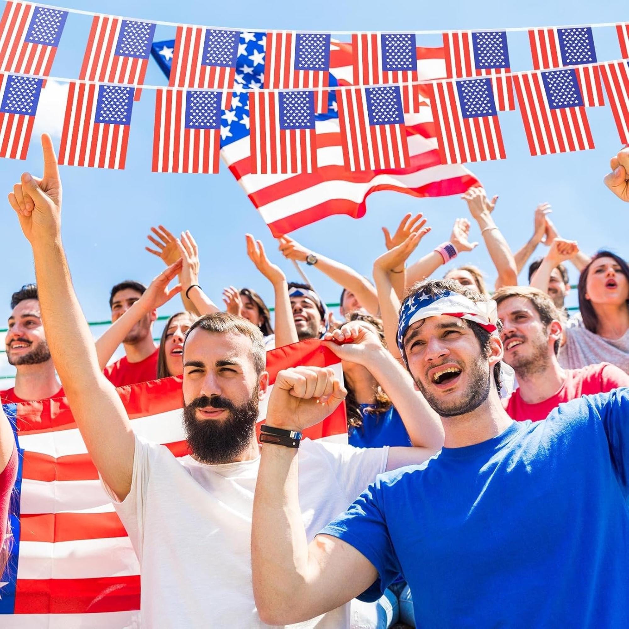 100 PCS American Flag Banner Set | USA Patriotic Decorations | Independence Day Party Bunting