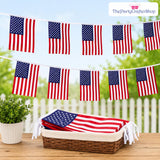 US American String Pennant Flags | 38 Flag Patriotic Banner | 4th of July Party Decorations
