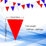 Red White Blue Pennant Banner | Patriotic Triangle Flags, 4th of July Party Decor