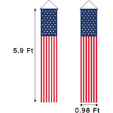 American Flag Porch Banner | Patriotic Stars Stripes Hanging Sign