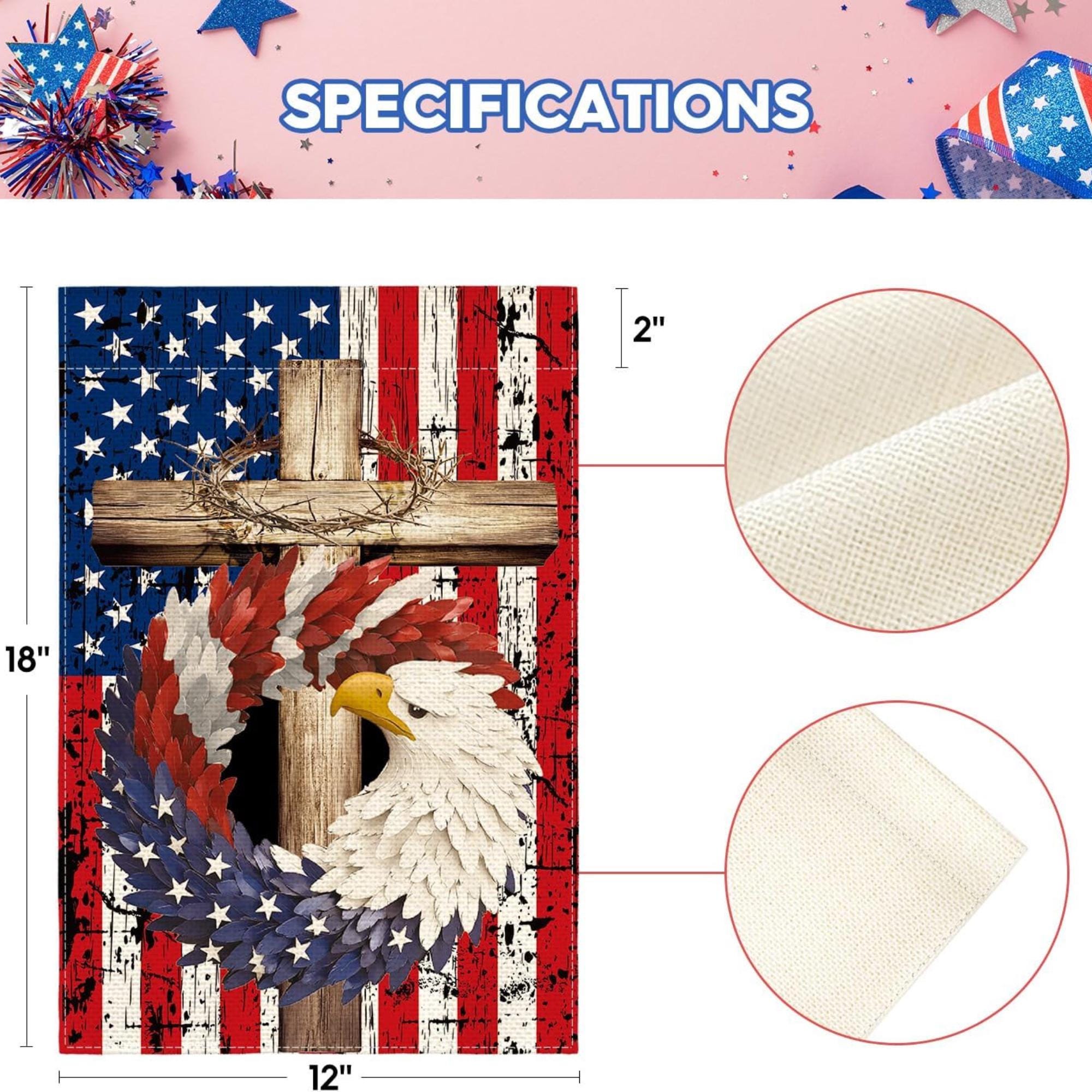 Patriotic Eagle Garden Flag | Double Sided USA Memorial Day Yard Decor