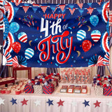 Large Patriotic 4th of July Banner Backdrop | USA Flag Party Sign Decorations