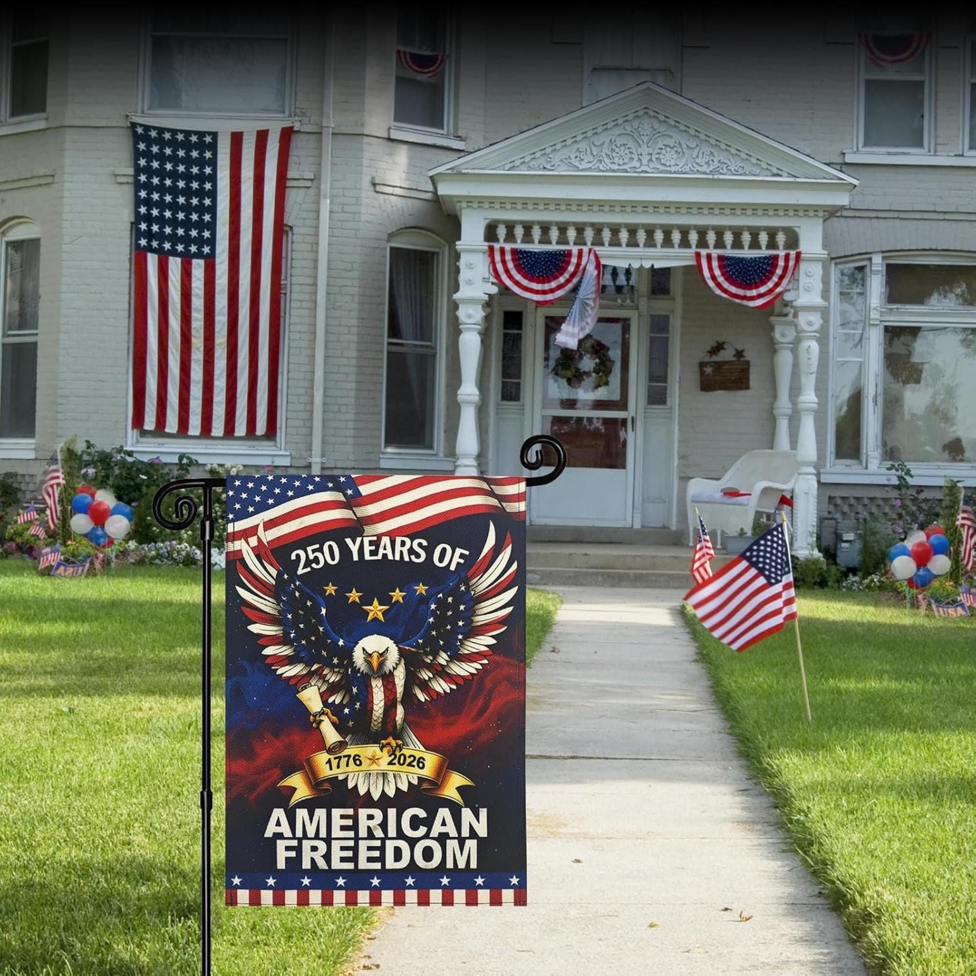 Patriotic Eagle Garden Flag | 250th Anniversary American Freedom Decor (12 x 18 inches)
