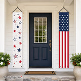 4th of July Door Banner | Stars Stripes Hanging Porch Sign | Patriotic Decor