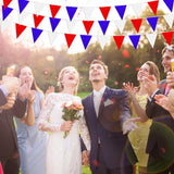 Red White Blue Pennant Banner | 60 Triangle Bunting Flags (100 Ft)