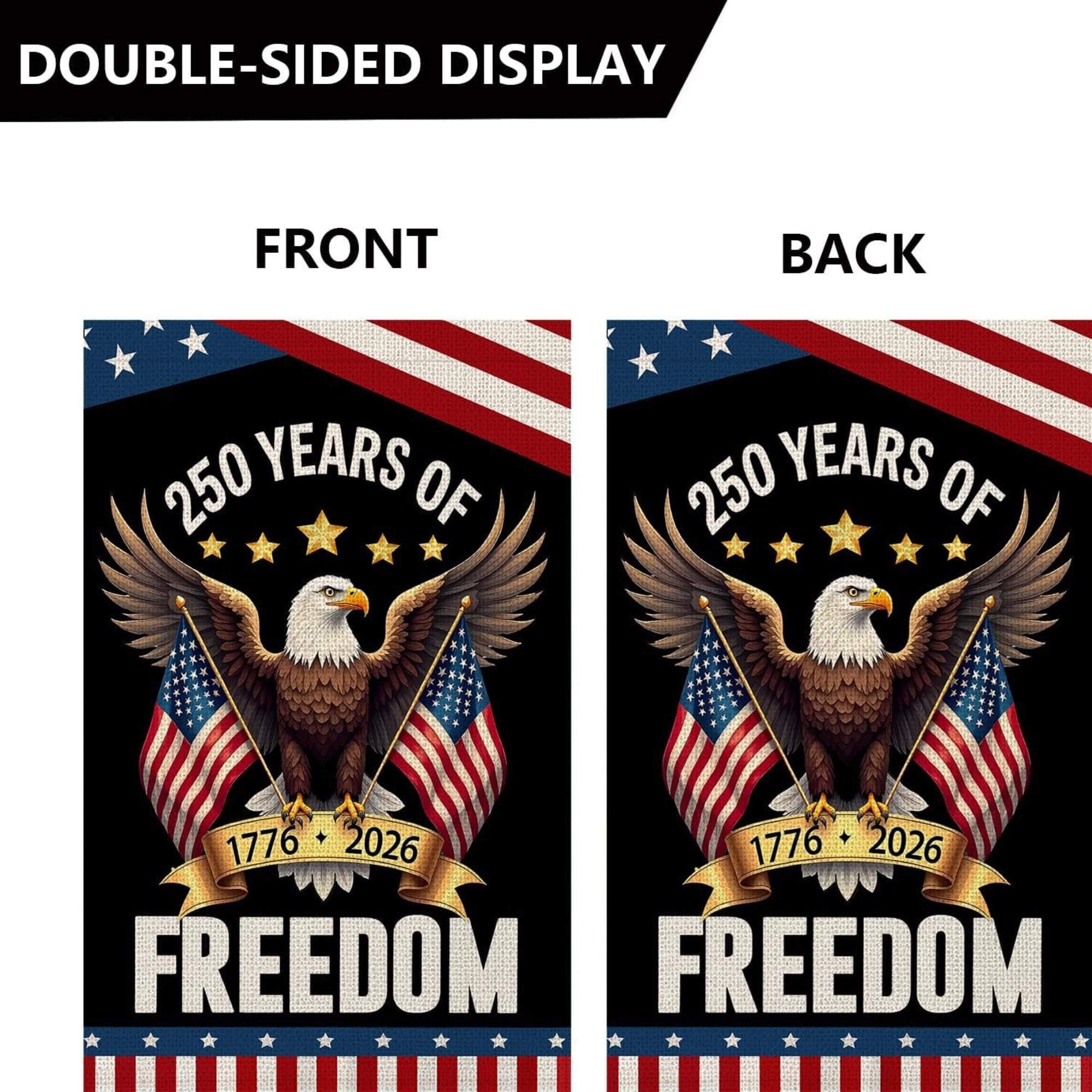 USA 250th Anniversary Garden Flag | Patriotic Eagle Freedom Yard Decor