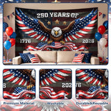 Patriotic Eagle Banner | 250th Anniversary USA Flag Backdrop, 4th July Party Decor