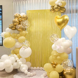Pastel Yellow Gold Balloon Garland Arch Kit | Eid Ul Adha Party Decorations, Fringe Curtain