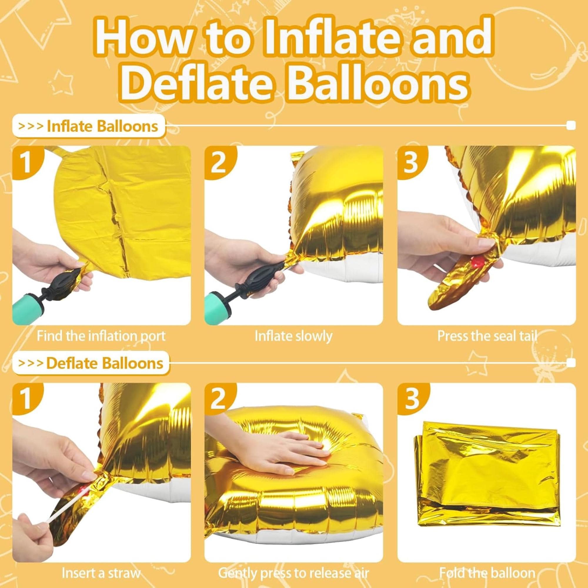 Gold White Square Foil Balloon Arch Garland Kit | Party Backdrop Decoration