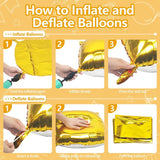 Gold White Square Foil Balloon Arch Garland Kit | Party Backdrop Decoration