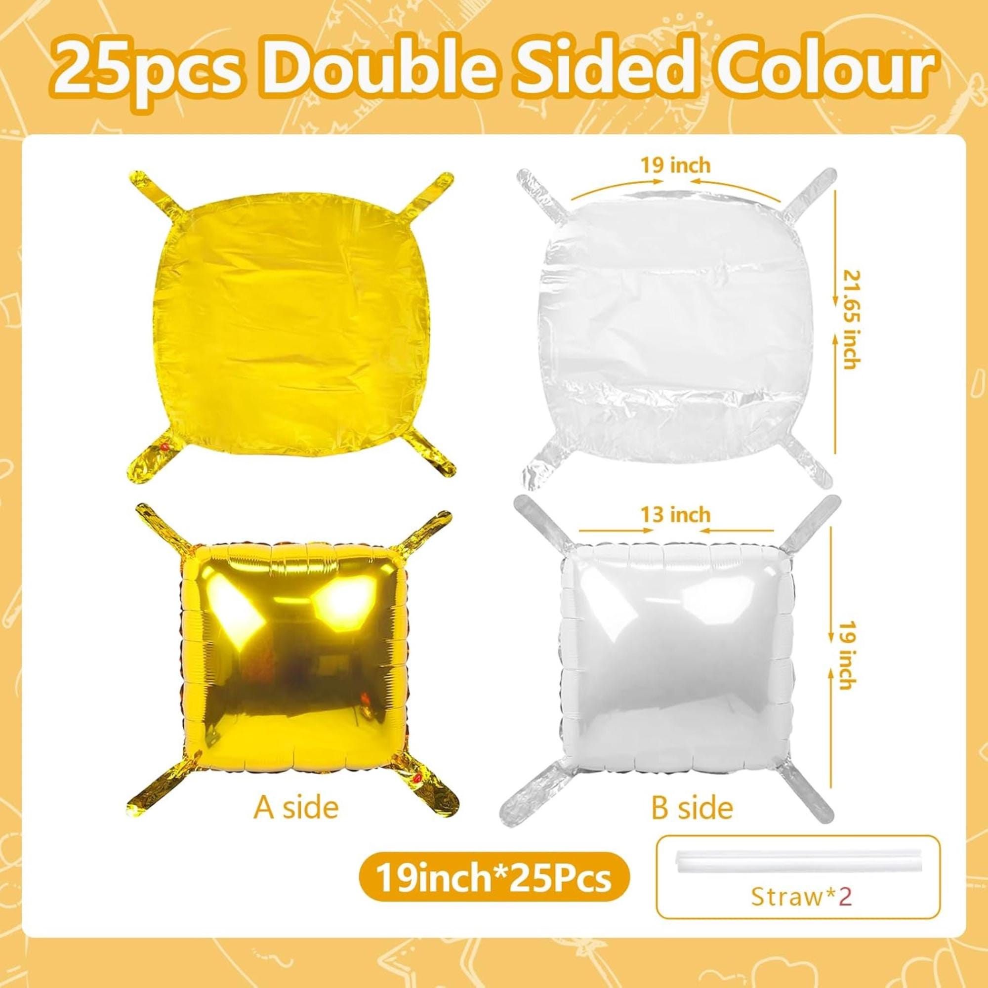 Gold White Square Foil Balloon Arch Garland Kit | Party Backdrop Decoration