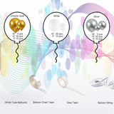 Silver Gold White Balloon Garland Arch Kit | 127 Pcs Party Decor