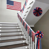 American Flag Garland | Red White Blue Stars Stripes Banner (Reusable Decor)
