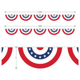 2 Pack Patriotic Garland Decorations | American Flag Bunting Banner | 4th of July Party Decor