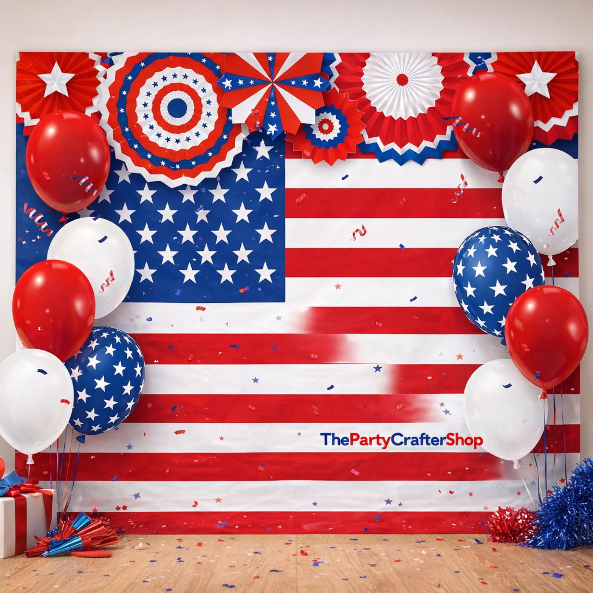 American Flag Backdrop | 7x5 Ft Patriotic Party Banner, 4th of July Decor