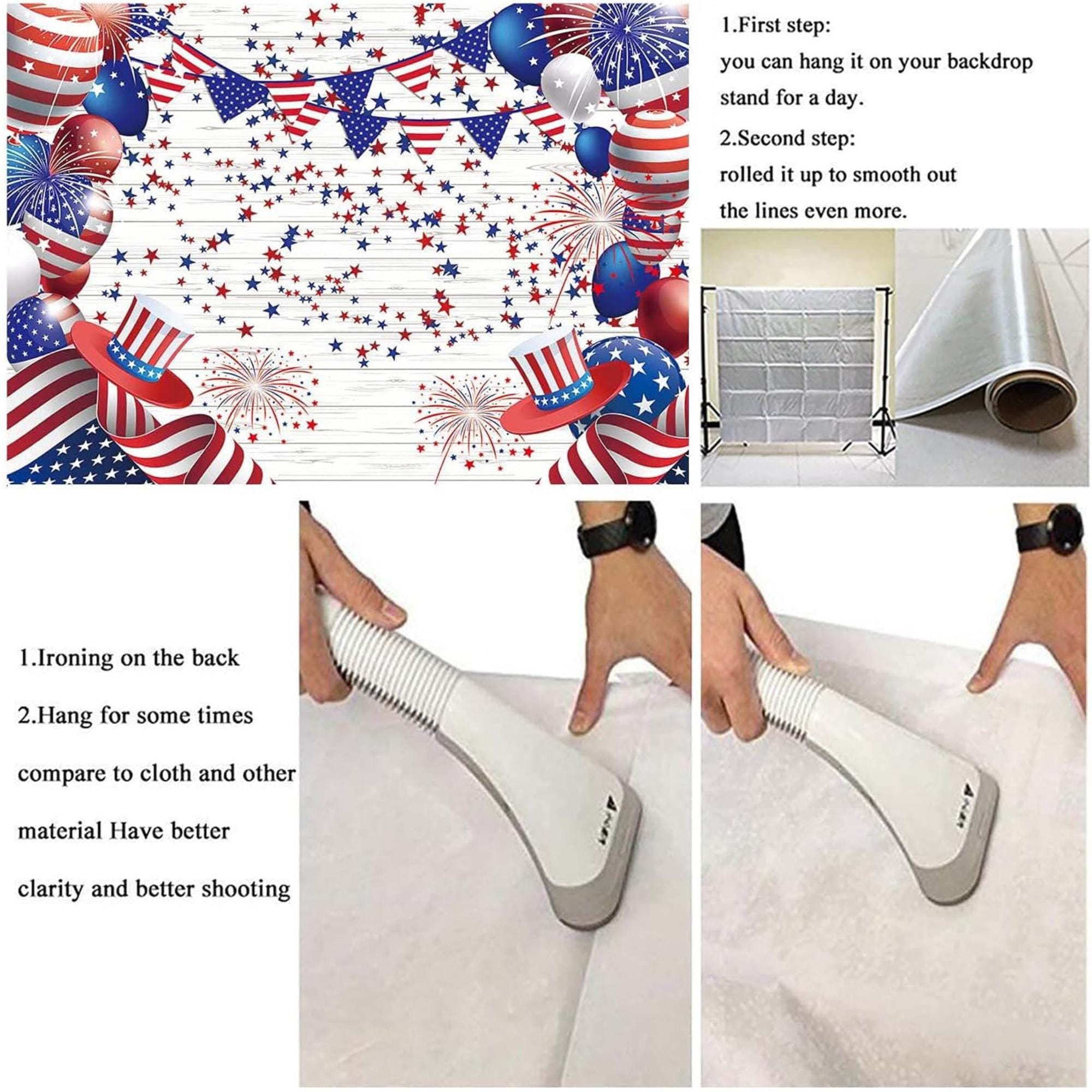 Patriotic Balloons Photography Backdrop | 4th of July Party Decor (7x5 Ft)