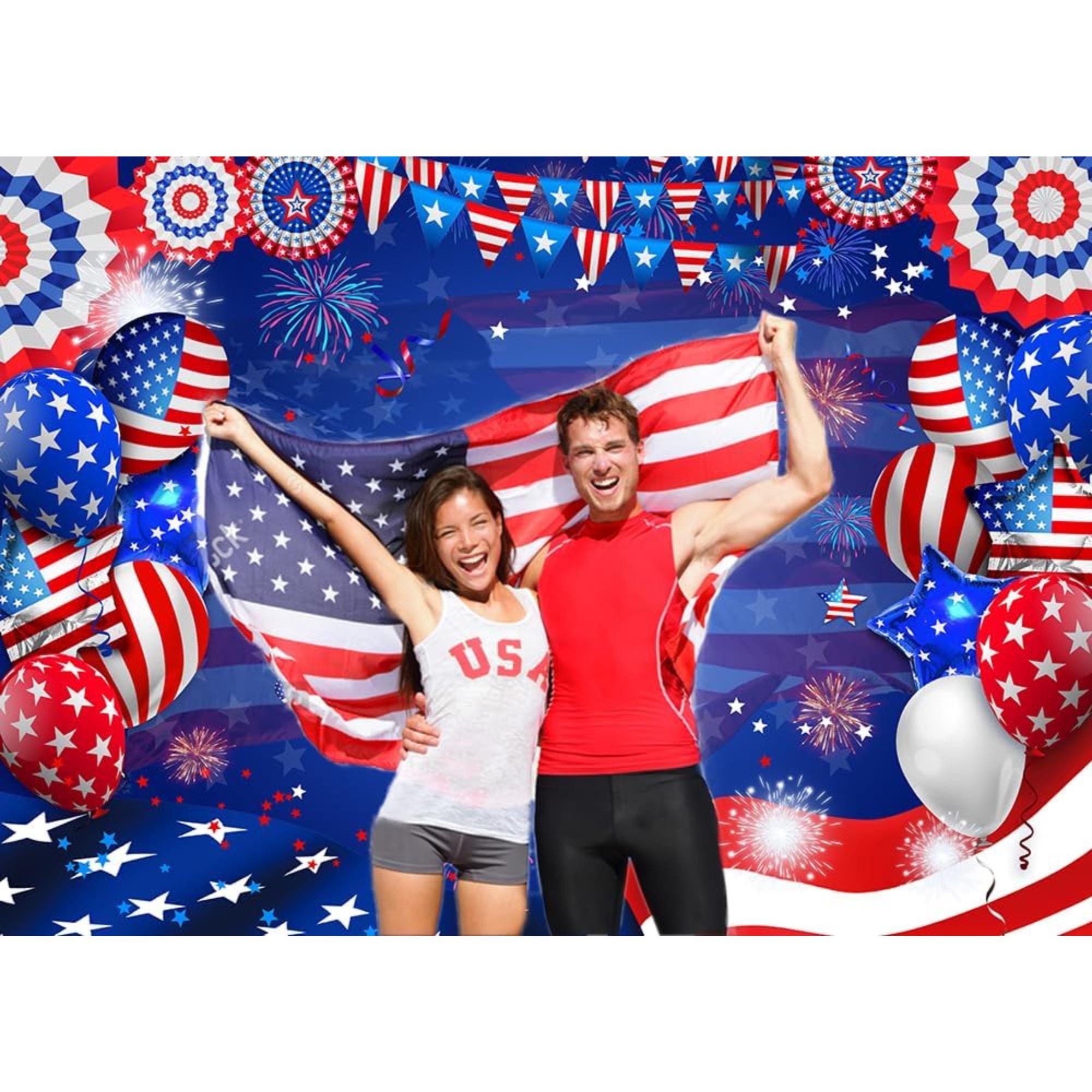 7x5 Ft American Flag Photography Backdrop | Independence Day 4th of July Party Decor