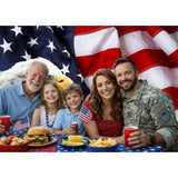 American Flag Bald Eagle Backdrop | Patriotic Red White Blue Party Banner (7x5 Ft)