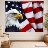 American Flag Bald Eagle Backdrop | Patriotic Red White Blue Party Banner (7x5 Ft)