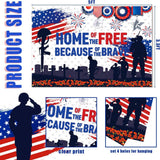 Patriotic Soldier Backdrop | Home of the Free Military Banner, 4th of July Decor
