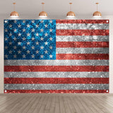 American Flag Photography Backdrop | 4th of July Patriotic Photo Booth Banner