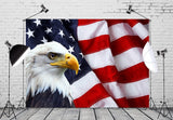American Flag Bald Eagle Backdrop | Patriotic Stars Stripes Photo Banner (7x5 Ft)