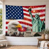 Large American Flag Backdrop 7x5 Ft | Independence Day Patriotic Photo Banner | 4th of July Party Decor