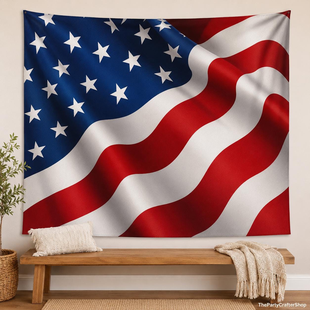 10x7 Ft American Flag Photography Backdrop | 4th of July Independence Day Patriotic Party Banner