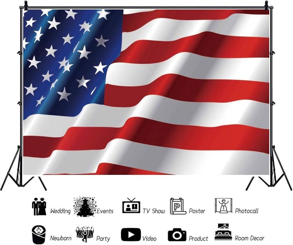 10x7 Ft American Flag Photography Backdrop | 4th of July Independence Day Patriotic Party Banner