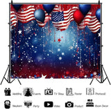 Patriotic American Flag Backdrop | 4th of July Party Photo Banner, Independence Day Decor