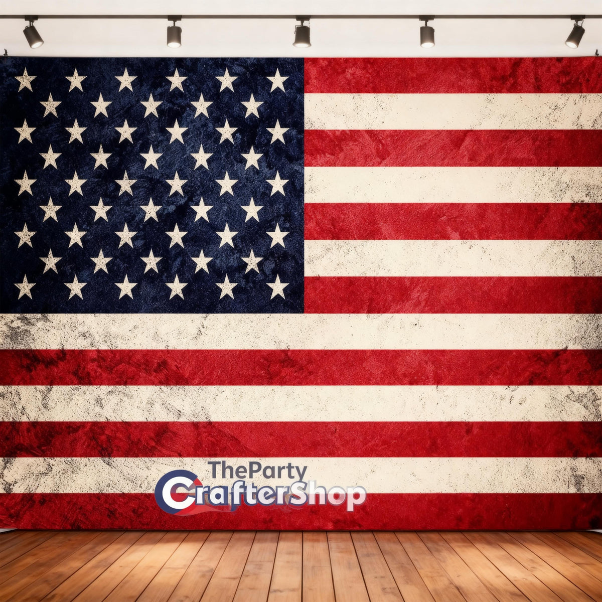 Retro American Flag Backdrop 5x3 Ft | Patriotic Stars Stripes Photo Banner (Independence Day Decor)