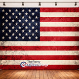 Retro American Flag Backdrop 5x3 Ft | Patriotic Stars Stripes Photo Banner (Independence Day Decor)