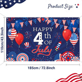 Patriotic 4th of July Backdrop | American Flag Stars Stripes Photo Banner, Independence Day Decor