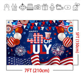 Patriotic 4th of July Backdrop | American Flag Independence Day Photo Banner (7x5 Ft)