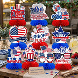 Patriotic Honeycomb Centerpieces | 4th of July Independence Day Table Decor (10 Pcs)