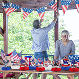 9 Pcs Patriotic Honeycomb Centerpieces | American Flag Liberty Fireworks Table Decor | 4th of July Decorations
