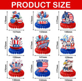 9 Pcs Patriotic Honeycomb Centerpieces | 4th of July Independence Day Table Decor