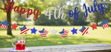 Happy 4th of July Patriotic Banner Garland Red White Blue USA Flag Party Decorations