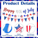 Happy 4th of July Patriotic Banner Garland Red White Blue USA Flag Party Decorations