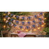 American Flag Triangle Bunting Garland: Patriotic USA Stars Stripes Banner Decorations